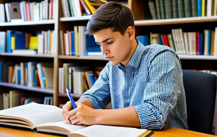 변리사 시험 합격생 인터뷰 - Focused Study Session**
"A student fully clothed in comfortable study attire, diligently working at...