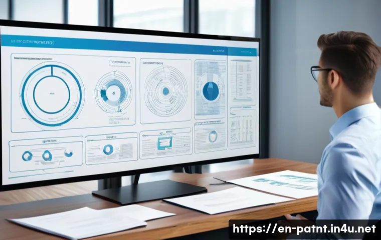 변리사 시험 실무 사례 - A professional patent attorney in a modern office environment, intensely focused on drafting patent ...